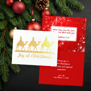 Joie à Noël Hommes Sages Scripture Cartes