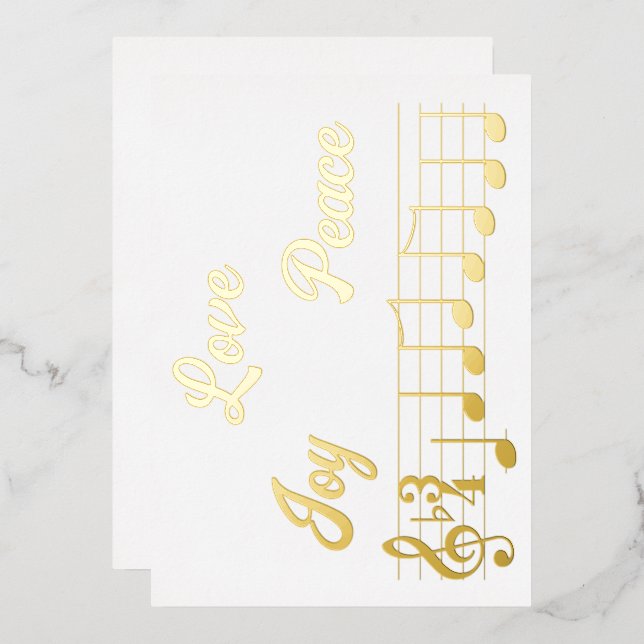Joie Amour Paix Notes de Musique Joyeux Noël (Recto/Verso)