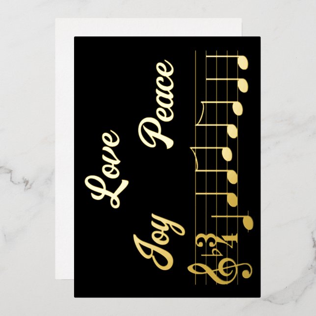 Joie Amour Paix Notes de Musique Joyeux Noël (Recto/Verso)