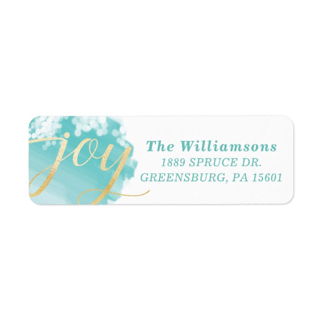 Joie | Artistic Aqua Blue Watercolor Peinture Stro (Devant)
