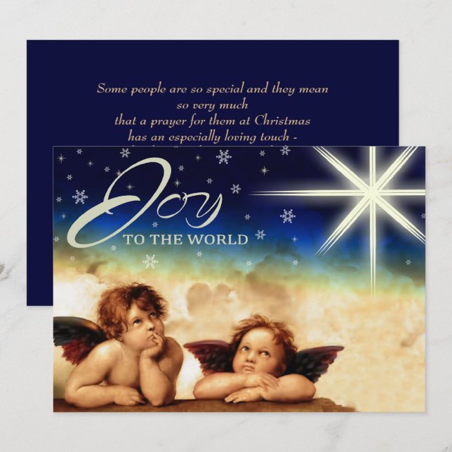 Joie au monde. Cartes de Noël religieuses (Devant / Derrière)