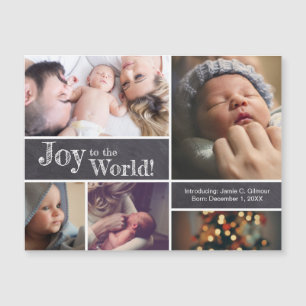 Joie au monde Naissance bébé faire-part de Noël