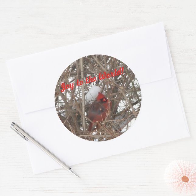 Joie au Monde Stickers Cardinal Homme Rouge (Enveloppe)