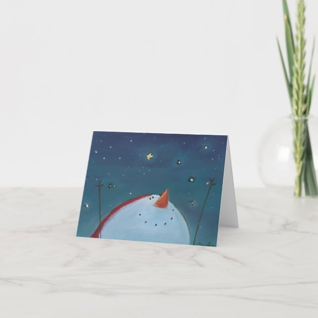 Joie! Carte de voeux de neige célébrant les étoile (Devant)