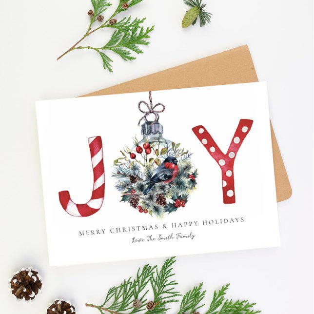 Joie Carte de voeux de Noël, Red Robin Bauble (Créateur téléchargé)