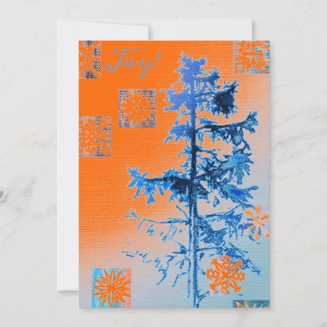 Joie ! Carte saisonnière orange chaud (Devant)