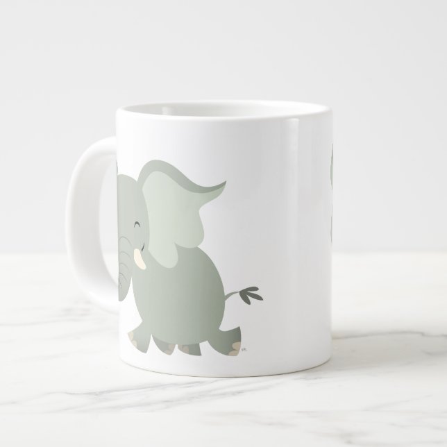 Joie Cartoon Eléphant Jumbo Mug (Devant gauche)