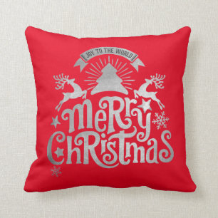 Joie de Joyeux Noël au coussin de vacances du