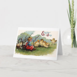 Joie de Pâques !  Carte de voeux de Pâques vintage