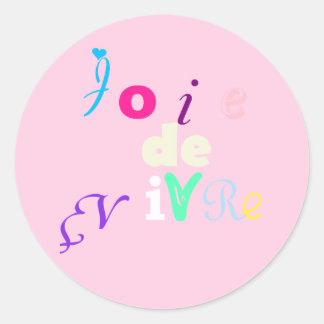 Joie de vivre classic round sticker