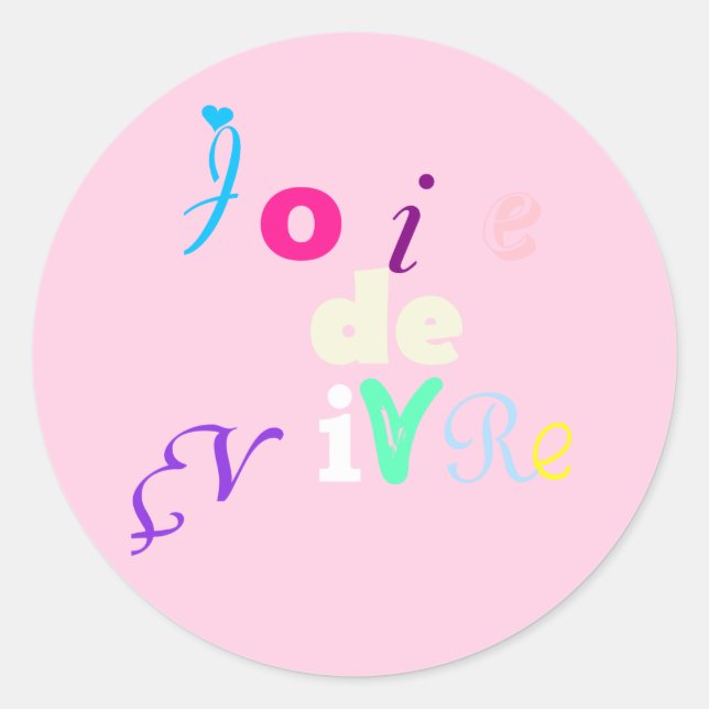 Joie de vivre classic round sticker (Front)