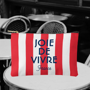 Joie De Vivre France Red Cabana Stripe French Accessory Pouch