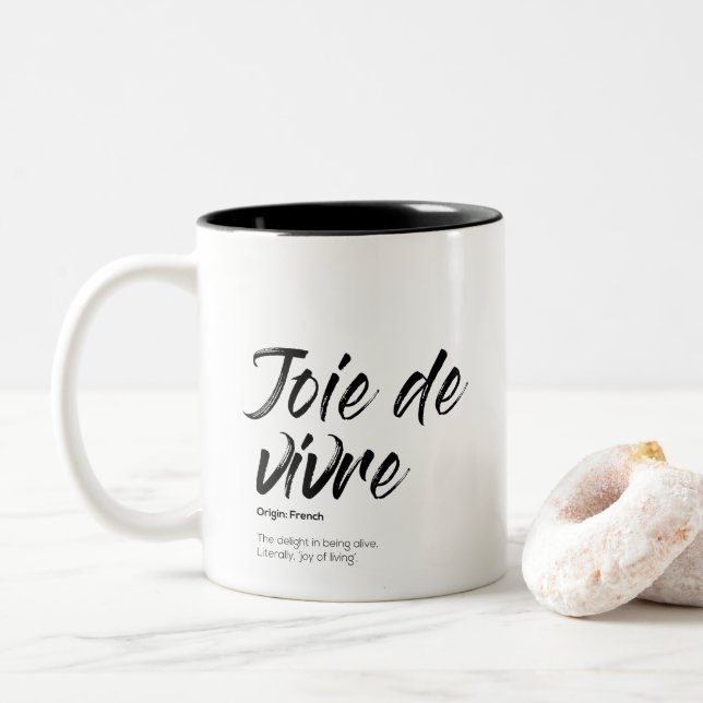 Joie de vivre - Mug à deux tonalités (Avec donut)