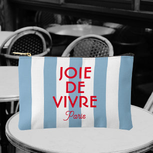 Joie De Vivre Paris French Blue Cabana Stripe Accessory Pouch