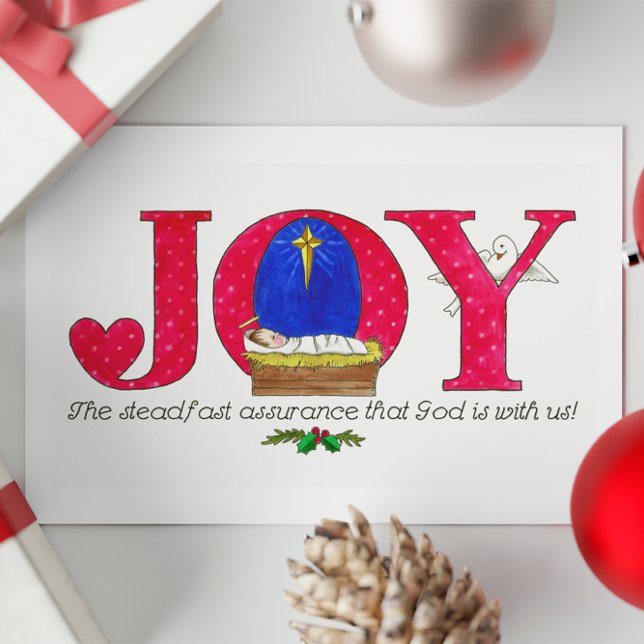 Joie Dieu est avec nous Carte postale de Noël (Créateur téléchargé)