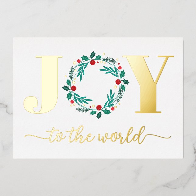 Joie élégante à la carte de Noël Wreath World (Recto)