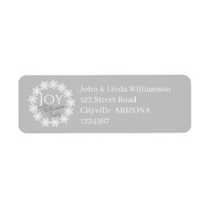 JOIE Famille de Noël Silver Grey White Snowflake
