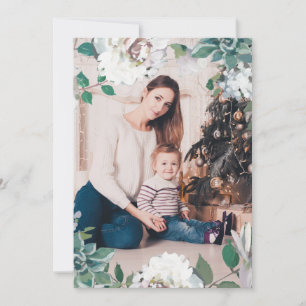 Joie fleurie Noël Floral Double Carte photo