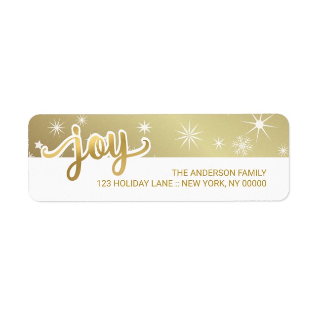Joie Noël Faux Gold Foil Adresse manuscrite Script (Devant)