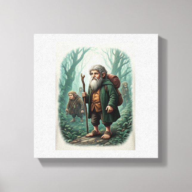 Join a band of hobbits on their whimsical journey. canvas print (Front)