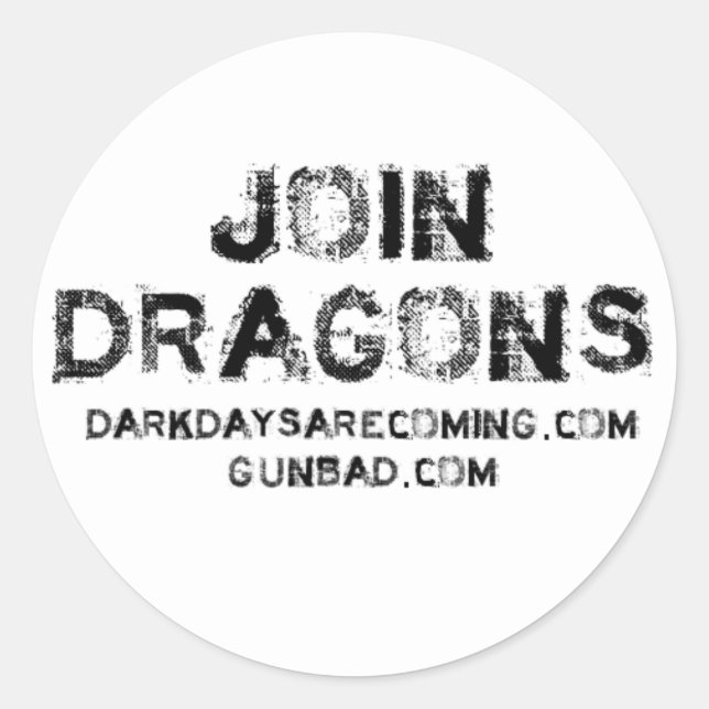 Join Dragons Classic Round Sticker (Front)