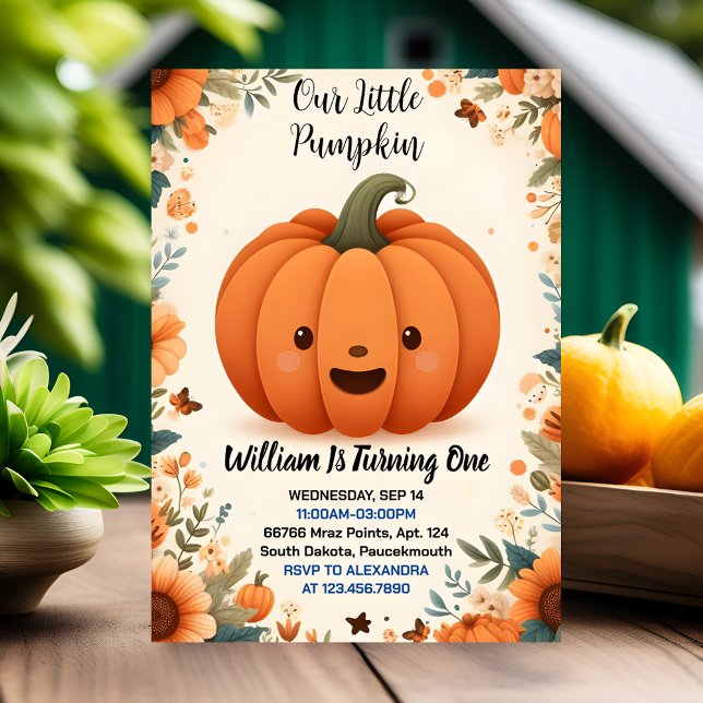 Join Farm Kids Our Little Pumpkin Is Turning One Invitation (Creator Uploaded)