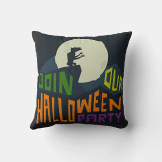 Join Halloween Party Throw Pillow