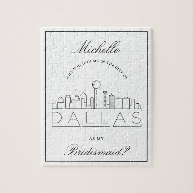 Join Me In Dallas Bridesmaid Request Jigsaw Jigsaw Puzzle (Vertical)