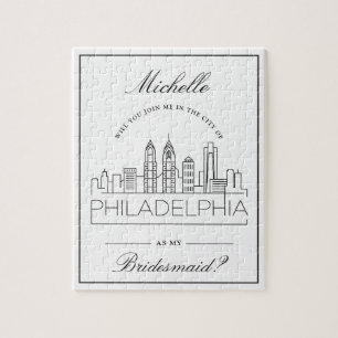 Join Me In Philadelphia Bridesmaid Request Jigsaw Puzzle