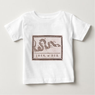 Join or Die Benjamin Franklin Political Cartoon Baby T-Shirt