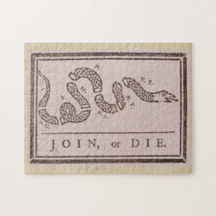 Join or Die by Benjamin Franklin Jigsaw Puzzle