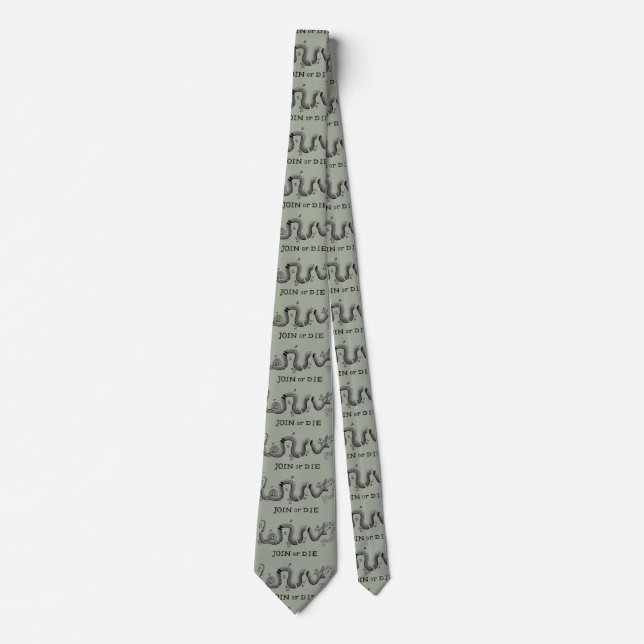 'Join or Die' colonial patriotic image tie (Front)