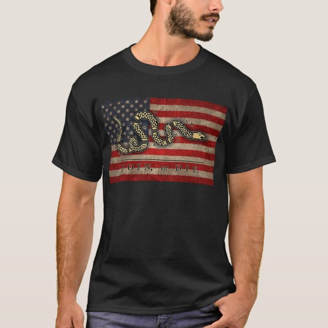 Join, Or Die -Flag T-Shirt (Front)