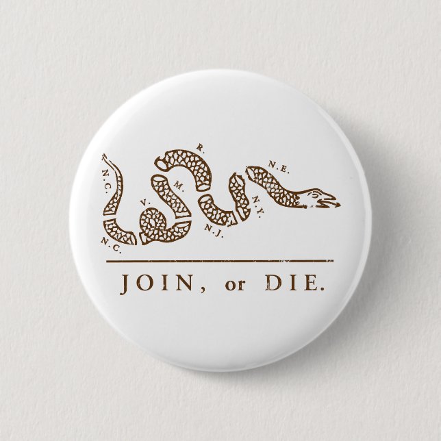 Join or Die Libertarian  2 Inch Round Button (Front)