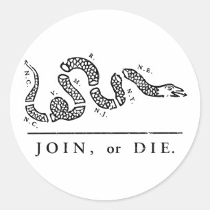 Join Or Die - Libertarian Classic Round Sticker