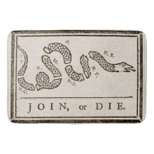 Join or Die Rattlesnake: Cartoon Benjamin Franklin Bath Mat