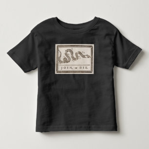 Join or Die Rattlesnake: Cartoon Benjamin Franklin Toddler T-shirt
