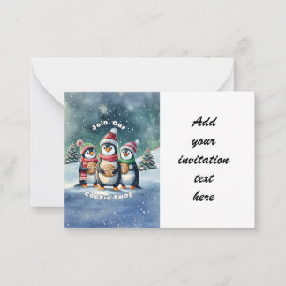 Join Our Cookie Swap - Penguin Invitation