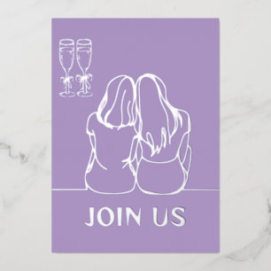 Join our engagement party foil holiday card