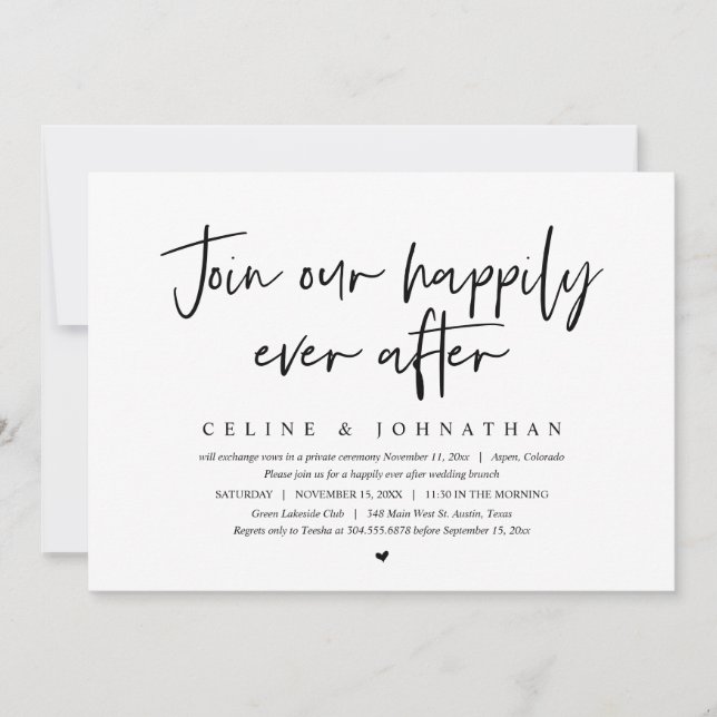 Join Our Happily Ever After, Wedding Brunch Invitation (Front)