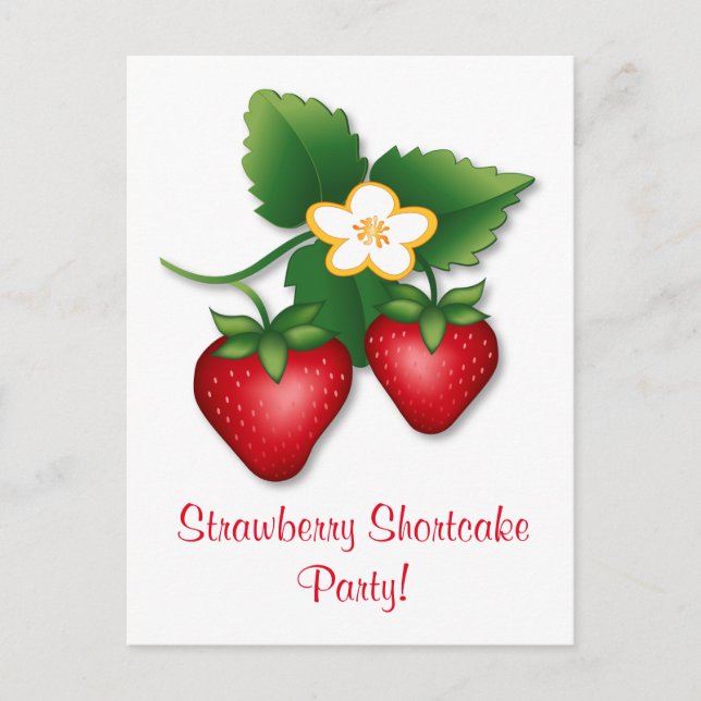 Join our Strawberry Shortcake Party Postcard (Front)