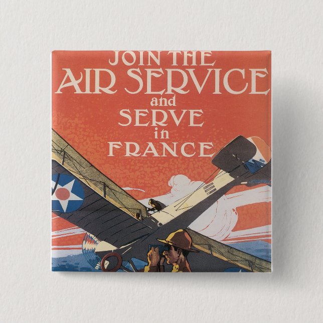 Join the Air Service 2 Inch Square Button (Front)