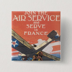 Join the Air Service 2 Inch Square Button
