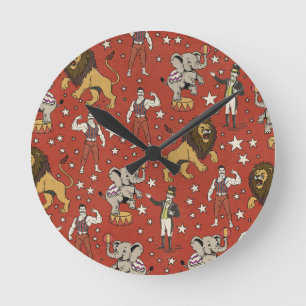 Join The Circus Pattern Round Clock