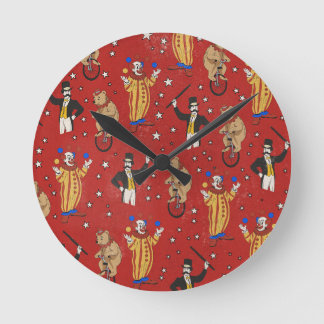 Join The Circus Pattern Round Clock