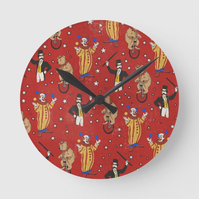 Join The Circus Pattern Round Clock (Front)