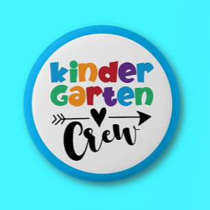 Join the Crew! Cute, colourful kindergarten Kids 2 Inch Round Button
