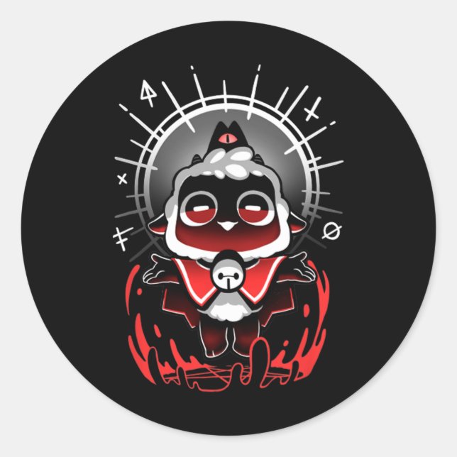 Join The Cult - Cult Of The Lamb Cute Gamer Cult O Classic Round Sticker (Front)