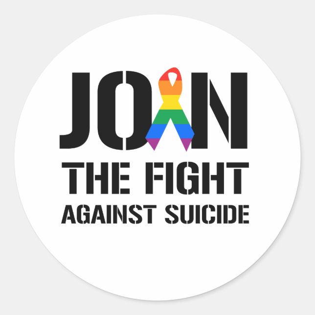 Join the fight against gay suicide classic round sticker (Front)