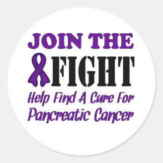 Join The Fight Find A Cure For Pancreatic Cancer Classic Round Sticker